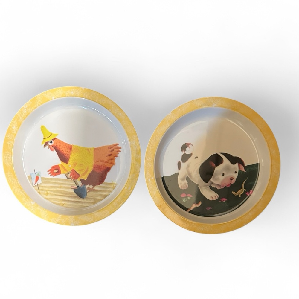 World Market Golden Books Little Red Hen and Puppy Melamine Plates Set of 2